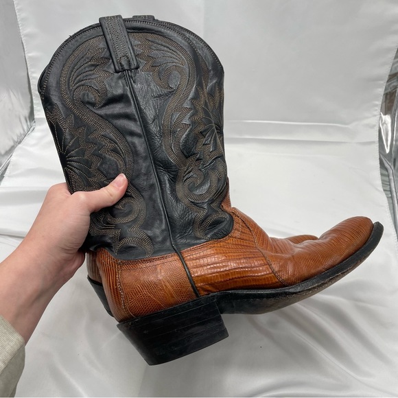 Dan Post Other - Dan Post Two Toned Black Brown Leather Cowboy Boots